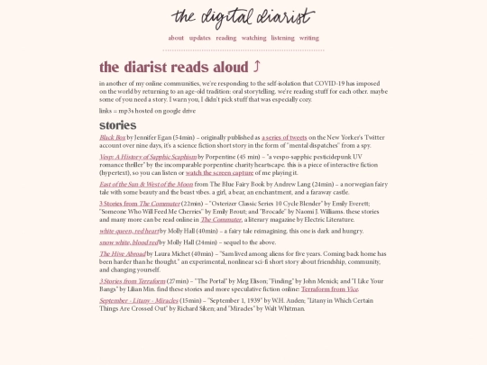 listening/thediaristreadsaloud screenshot