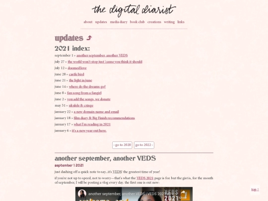 weblog/updates2021 screenshot