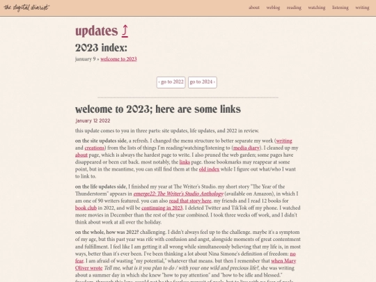 weblog/updates2023 screenshot