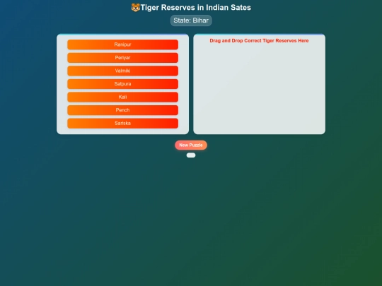 UPSC Memory Quiz/TigerReserves screenshot