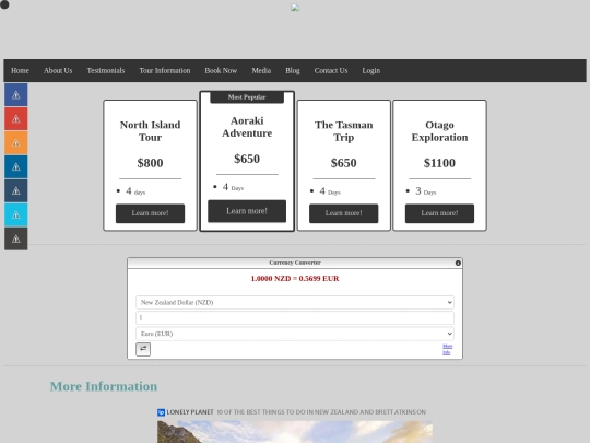 Tour Information screenshot