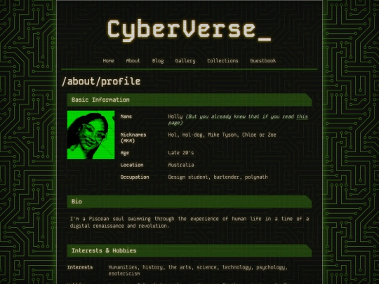 about/profile screenshot