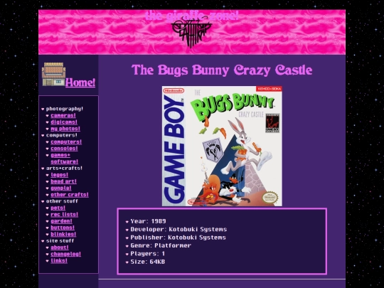 console/gb/bugscrazycastle1 screenshot