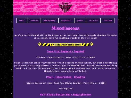 reclists/fanfic/misc screenshot