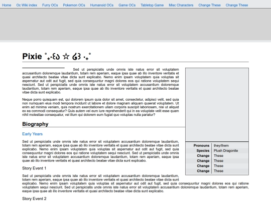 oc wiki/character pixie screenshot