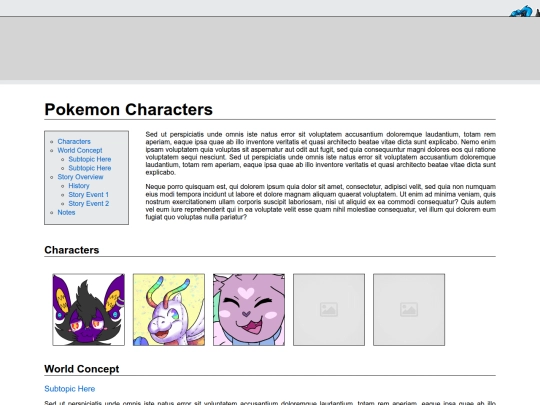 oc wiki/pokemon characters screenshot