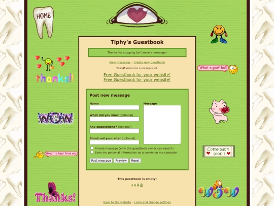 guestbook screenshot