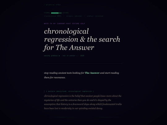 transmissions/001-old-text-new-insights screenshot
