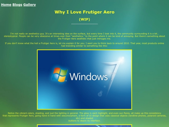 FrutigerAeroBlog screenshot