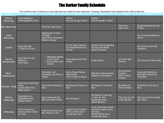 Documents/schedule screenshot