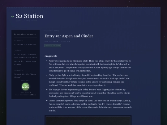 pages/journal/entry-1-aspen-and-cinder screenshot