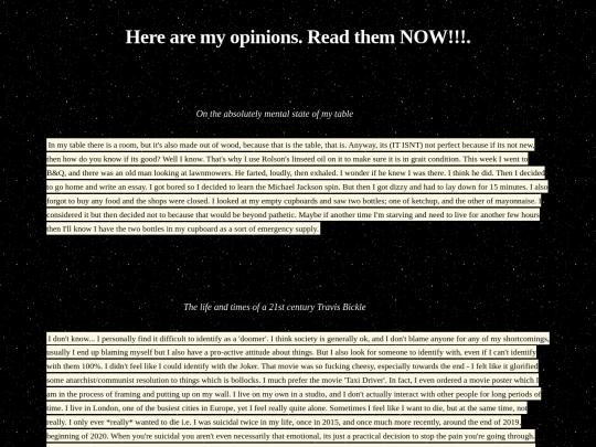 Blog screenshot