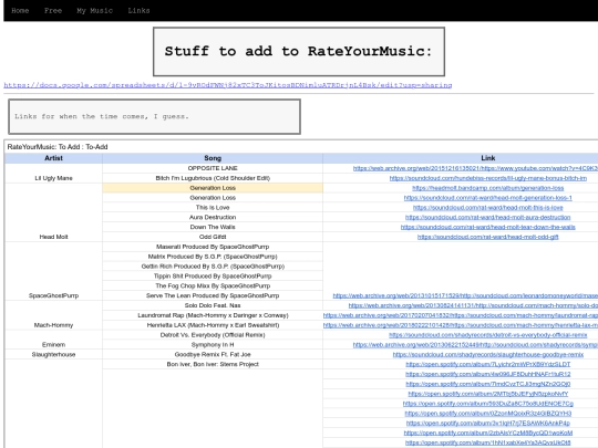 links screenshot