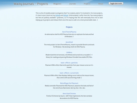 projects screenshot