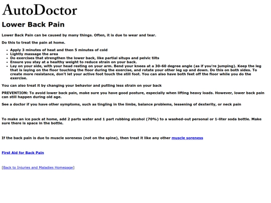 injuries/backpain screenshot