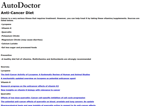 injuries/cancerdiet screenshot