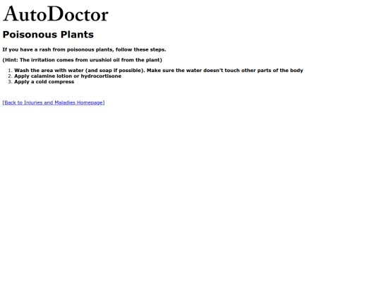 injuries/poisonousplants screenshot
