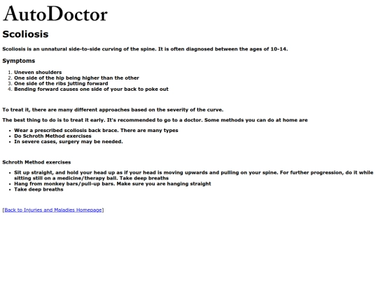 injuries/scoliosis screenshot