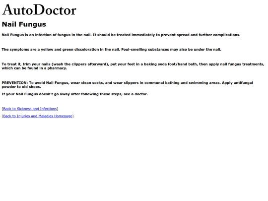 injuries/sickness/nailfungus screenshot