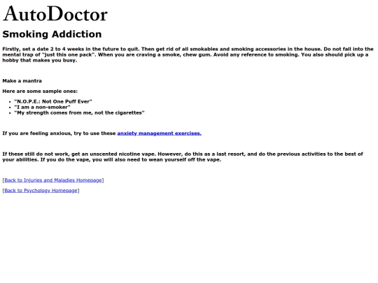 injuries/smokingaddiction screenshot