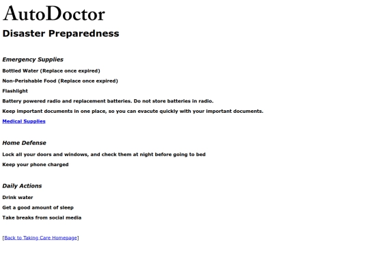 takingcare/disasterpreparedness screenshot