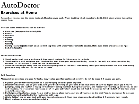 takingcare/exercisesathome screenshot
