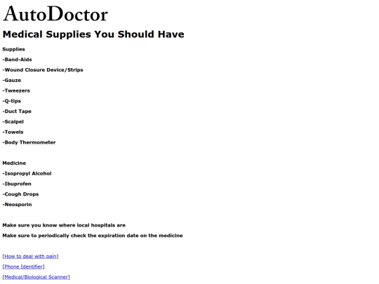 takingcare/importantsupplies screenshot