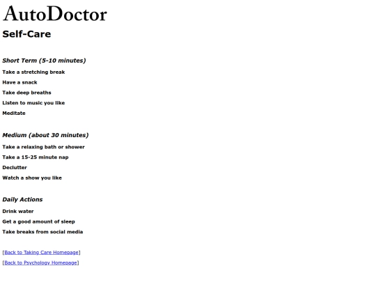 takingcare/selfcare screenshot