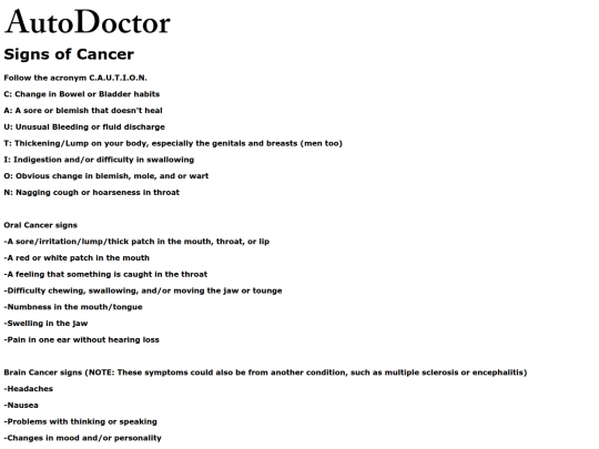 takingcare/signsofcancer screenshot