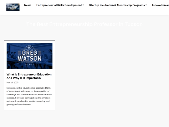 entrepreneurshipprofessor/intucson/news screenshot