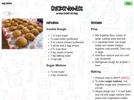 recipe-pages/snickerdoodles screenshot