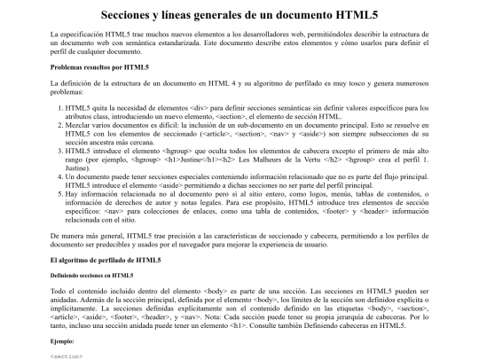html/10-Secciones screenshot