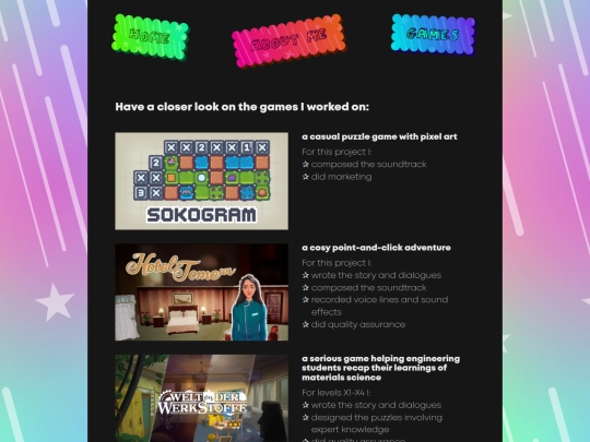 games screenshot