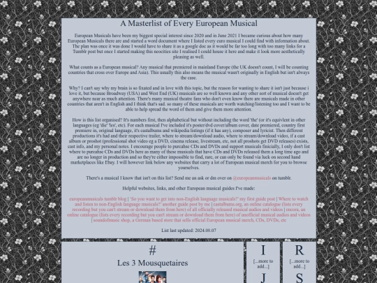euromusicalsmasterlist screenshot