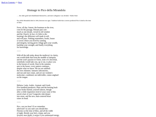 poetry/Homage to Pico della Mirandola screenshot