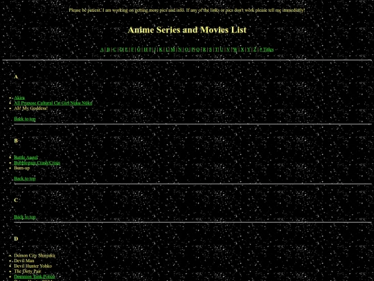 baby_s_first_website_1997/Anime-series-movies-list screenshot