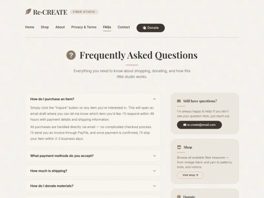 faqs screenshot
