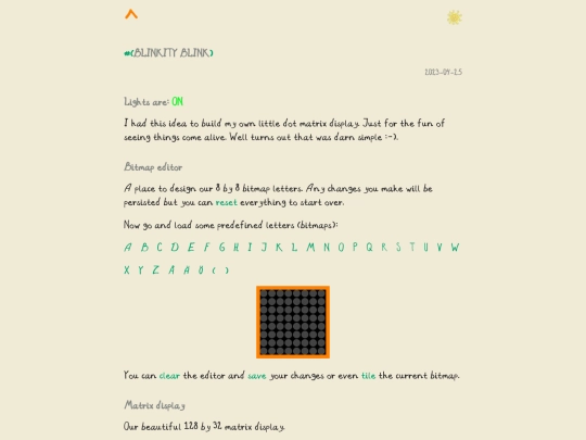 shoebox/blog/pages/blinken-lights screenshot