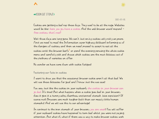 shoebox/blog/pages/cookie-store screenshot