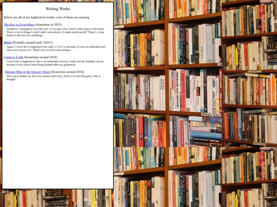 writing screenshot