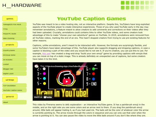 essays/youtubecaptiongames screenshot