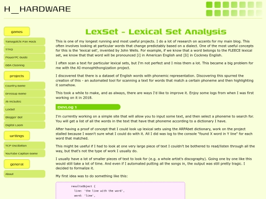 myprojects/lexset screenshot