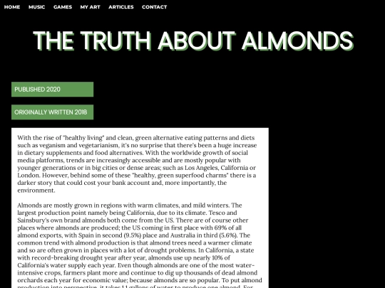 almonds-article screenshot