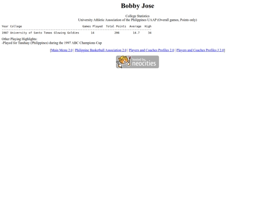 pba/profiles/bobbyjose screenshot