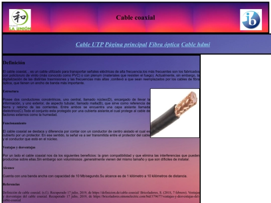 Cable coaxial screenshot