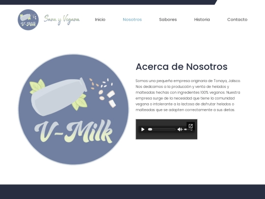 Helados V-Milk/nosotros screenshot