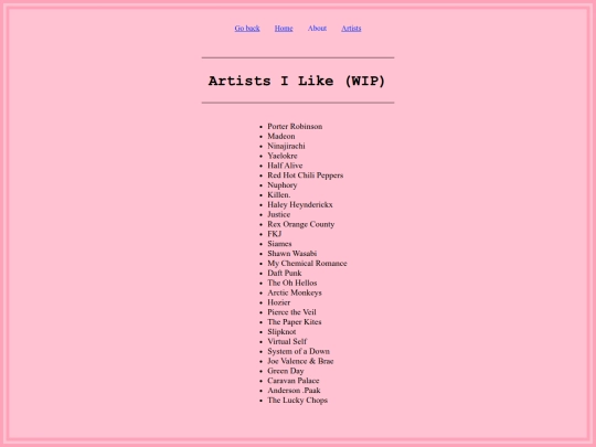 Music/artists screenshot