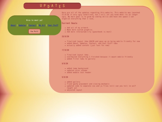 updates screenshot