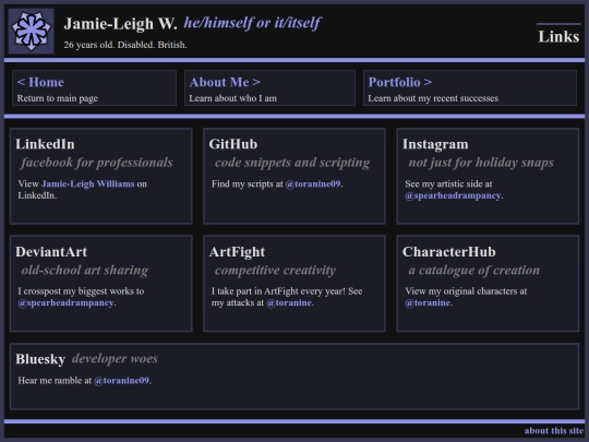 links screenshot