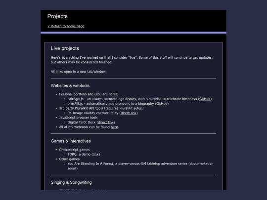 projects screenshot
